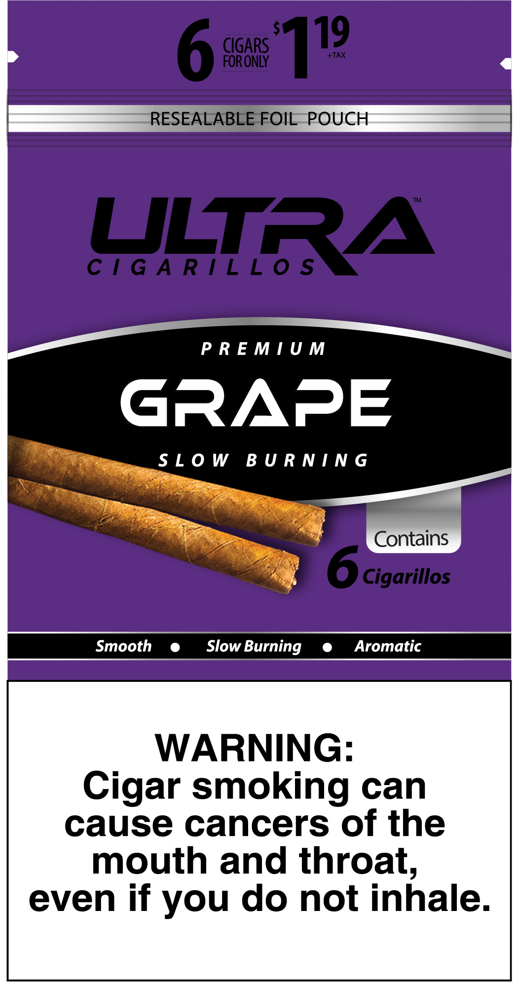 Ultra grape cigarillos 6/$1.49