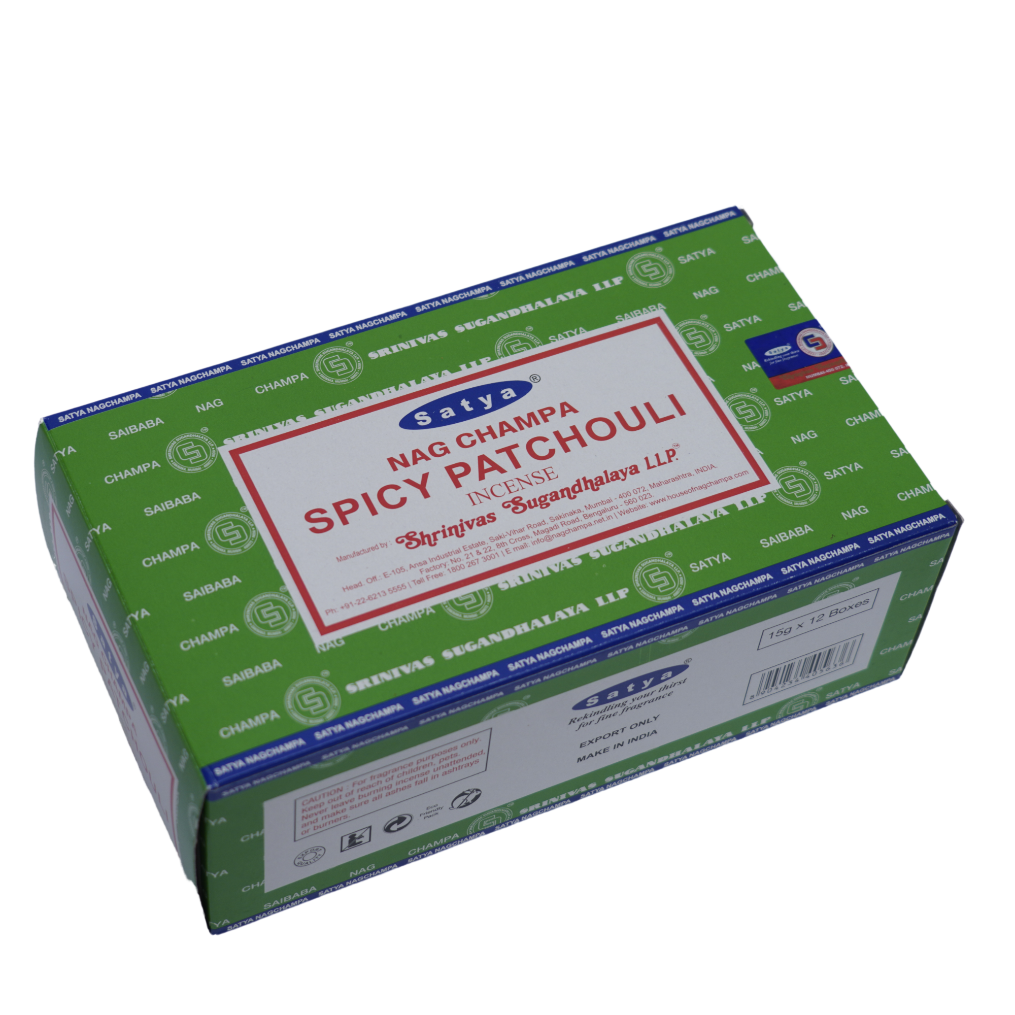 Nag champa spicy patchouli incense 15g 12ct