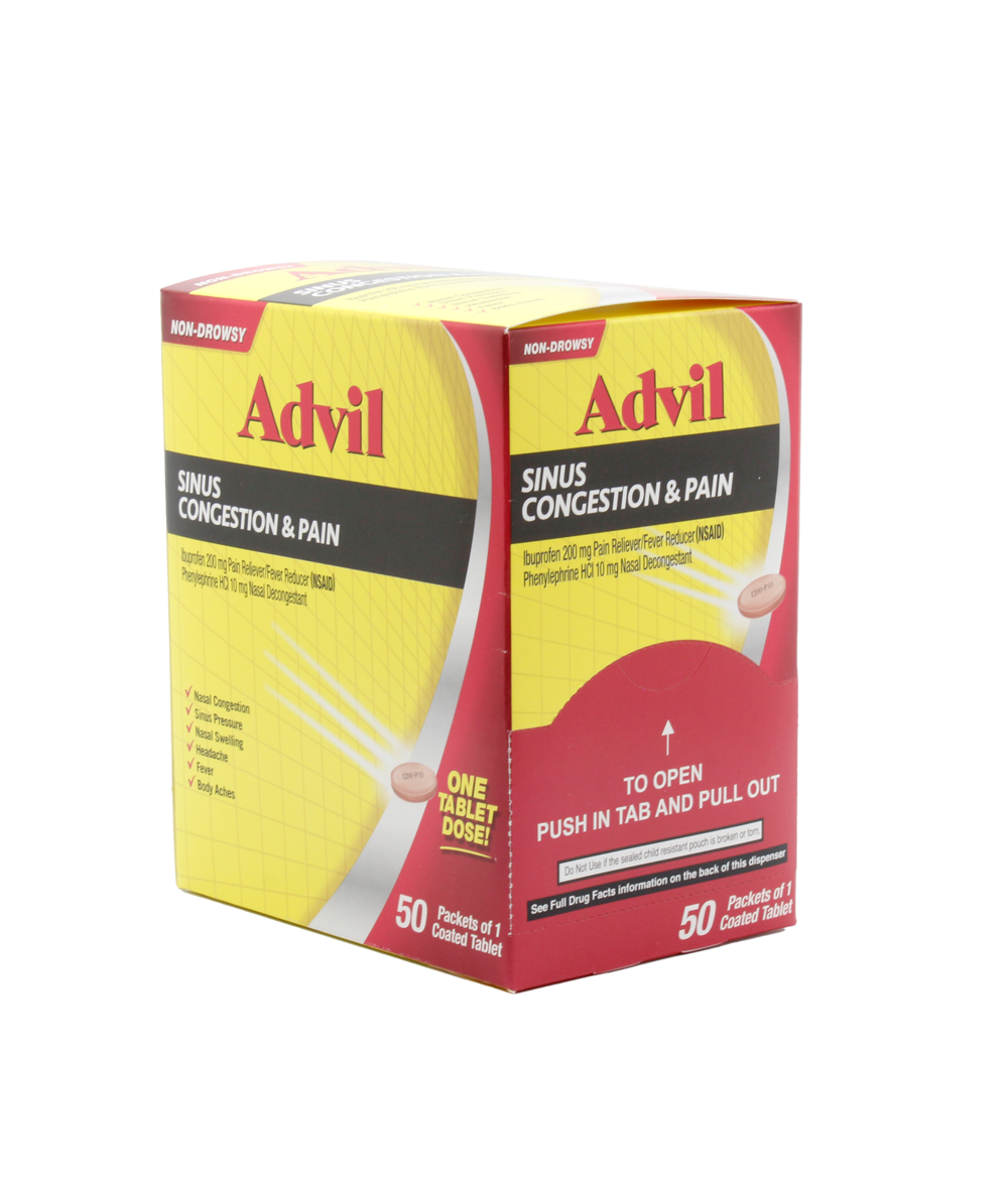 Advil sinus congestion & pain tab 50ct
