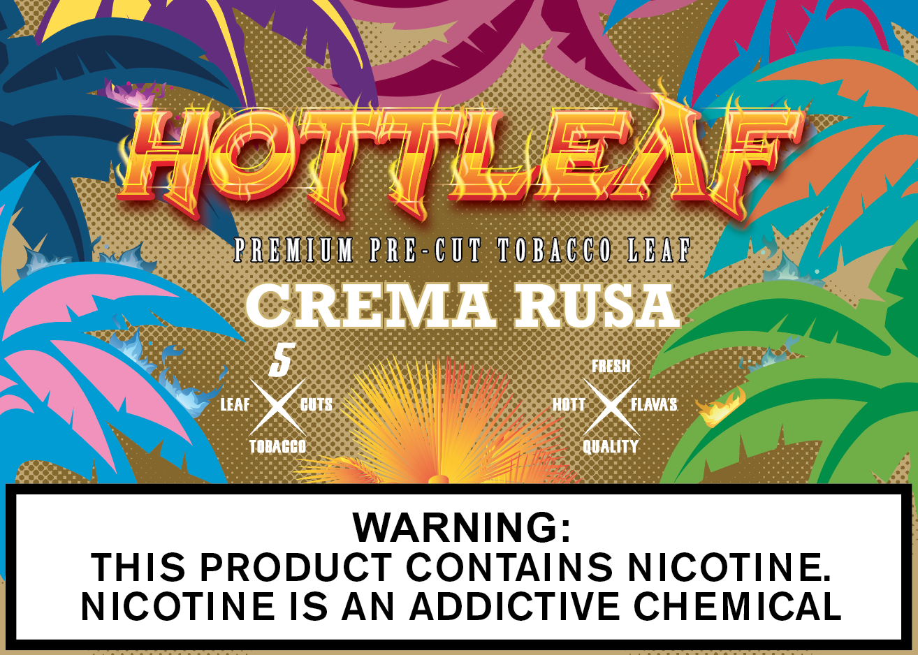 Hottleaf premium cut crema rusa tobacco leaf 8/5pk