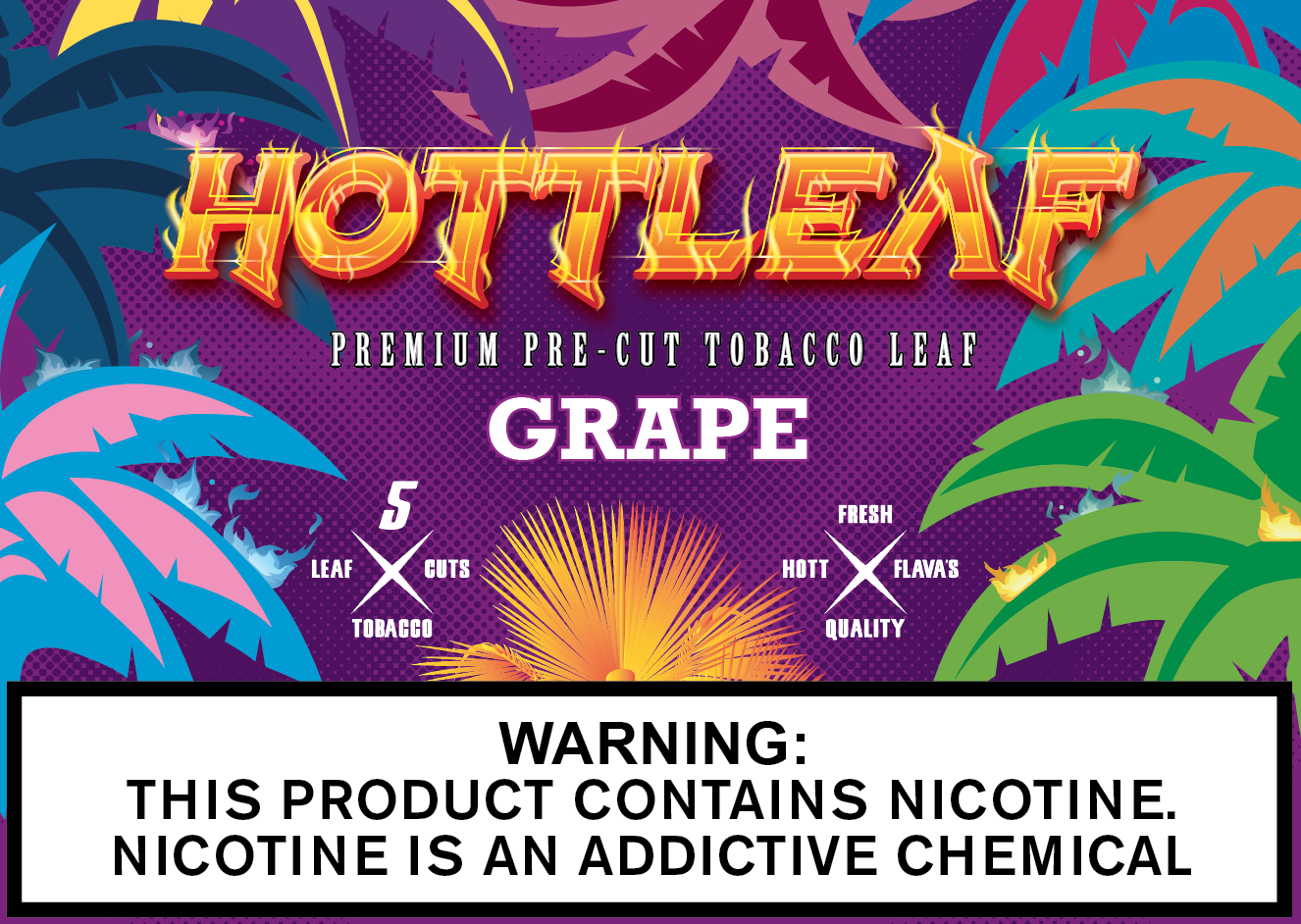 Hottleaf premium grape cut tobacco leaf 8/5pk