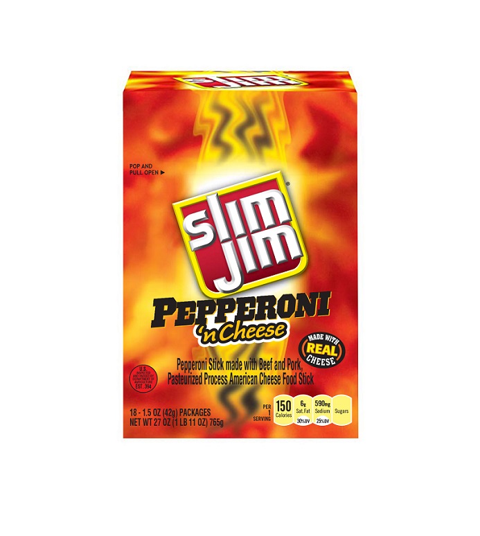 Slim jim pepperoni & cheese 18ct