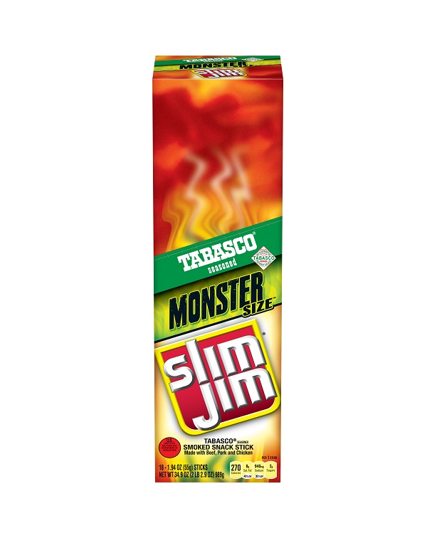 Slim jim tabasco monster sticks 18ct