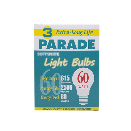 Light bulb 60 watt 3ct
