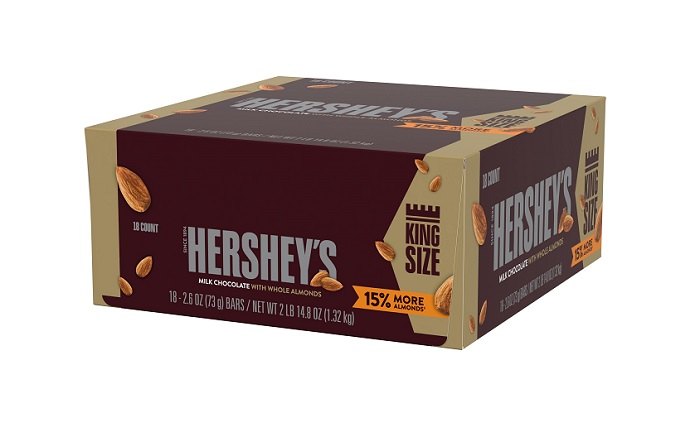 Hershey`s chocolate with almonds k/s 18ct