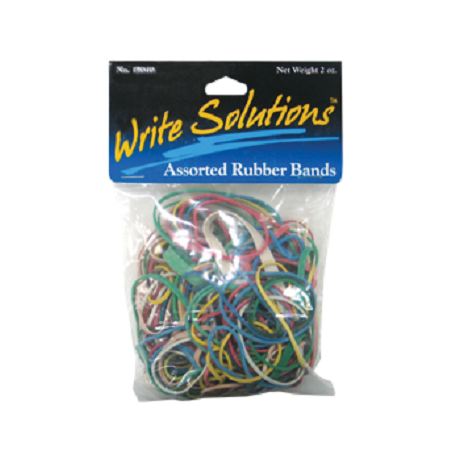 Write solution rubber bands asst 2oz