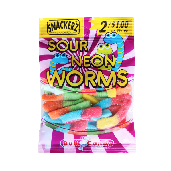 Snackerz 2/$1 sour neon worms