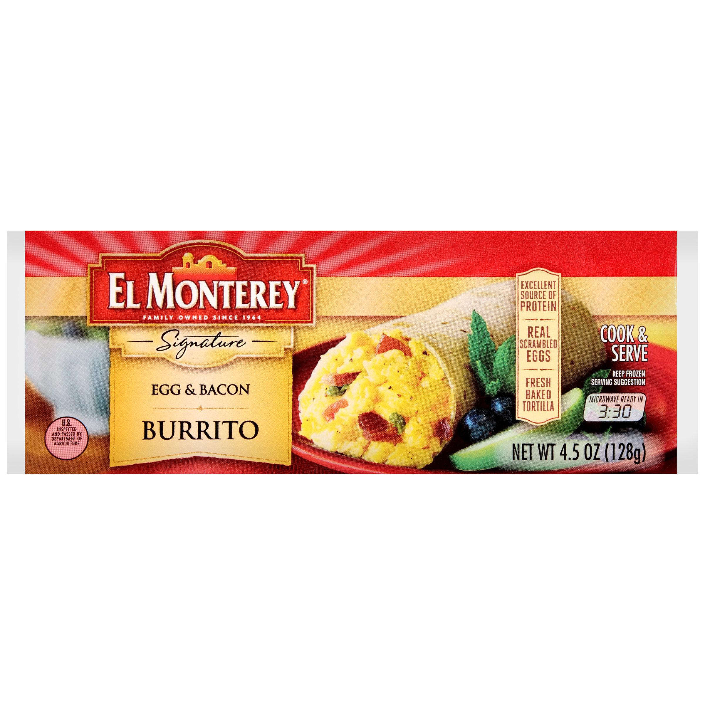 El monterey egg & bacon burrito 4.5oz