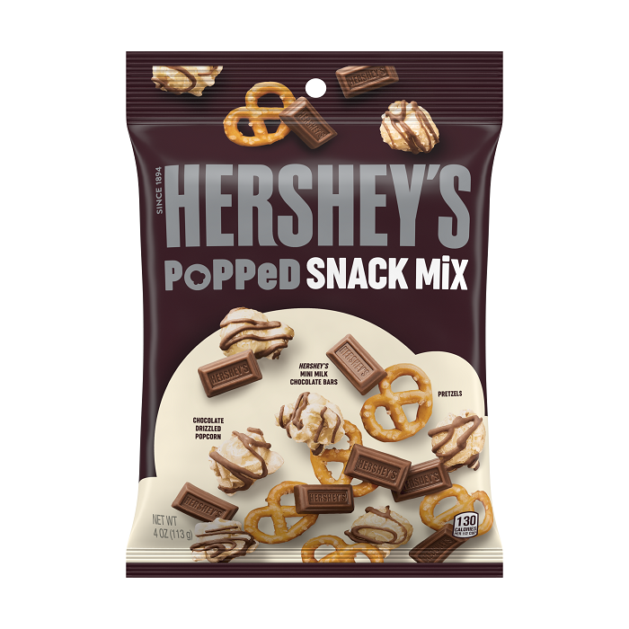 Hershey`s popped snack mix 4oz