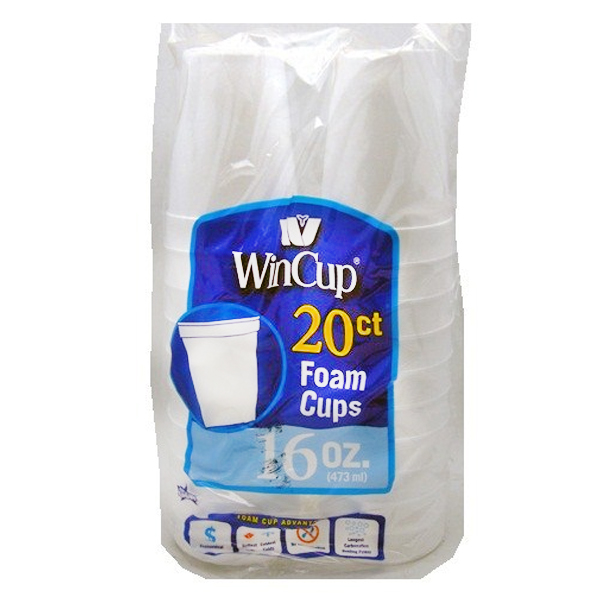 Wincup foam cups 20ct 16oz