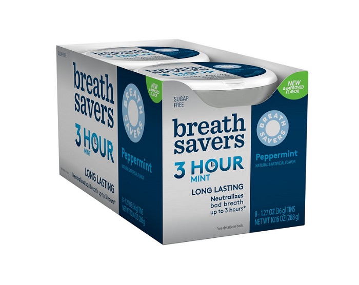 Breath saver peppermint 3hour dispenser 8ct