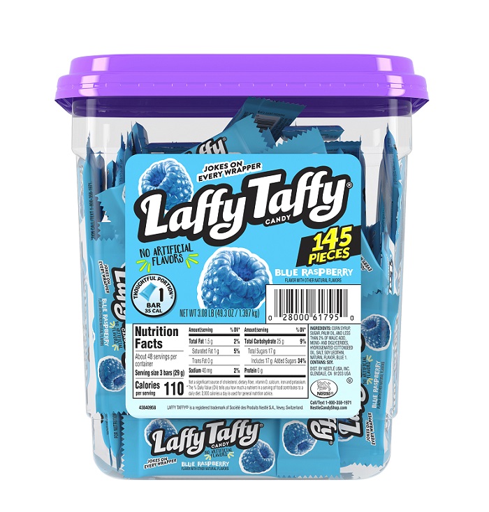 Laffy taffy wild blueraspberry jar 145ct