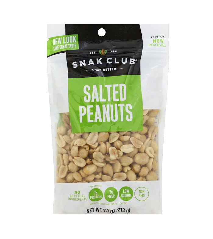 Snak club salted peanuts 7.5oz