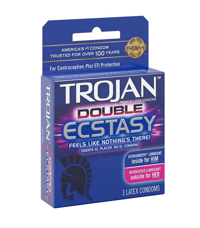 Trojan double ecstasy intensified lubricated 6ct