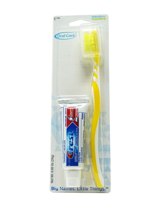 Crest travel toothpaste brush kit