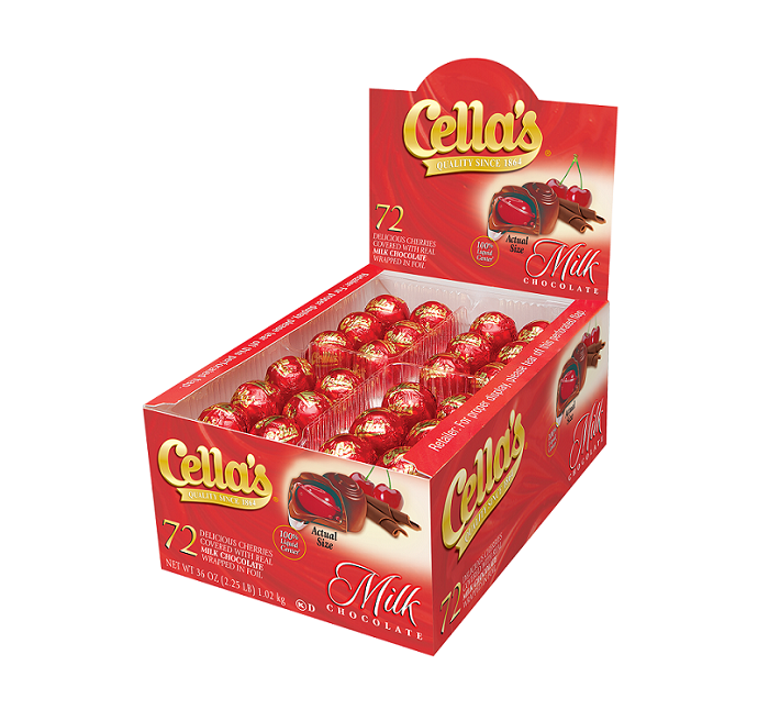 Cellas milk chocolate & cherries 72ct
