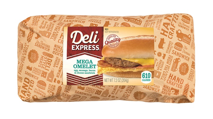 Deli express mega omelet sandwich 7.2oz