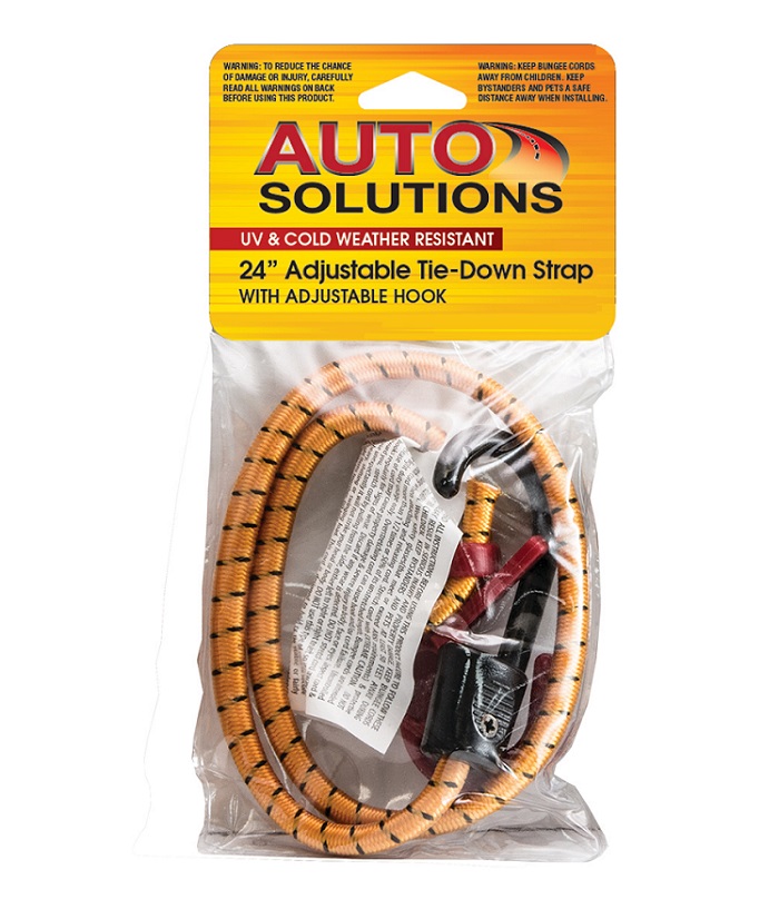 Auto solution tie down with adjustable hook