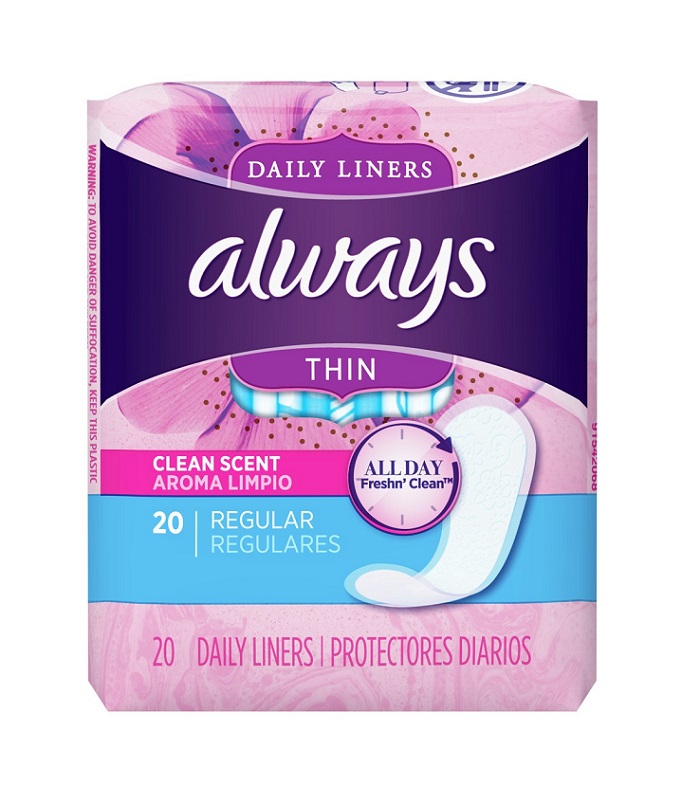 Always panty liner thin reg wrap scented 20ct