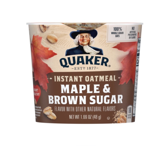Quaker maple brown sugar oatmeal 12ct 1.69oz
