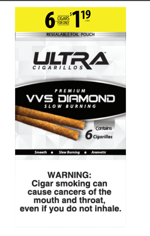 Ultra vvs diamond cigarillos 6/$1.19 15/6pk