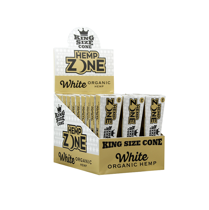 Hemp zone white organic hemp k/s cones 30/3pk