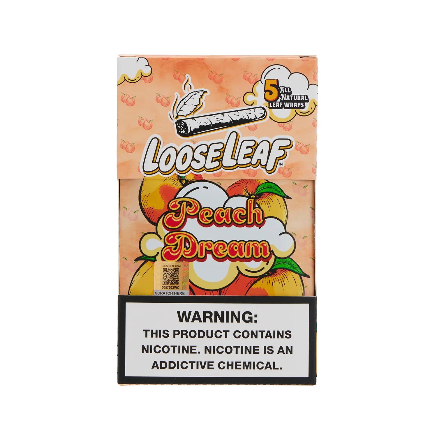 Loose leaf peach dream cigar wraps 8/5pk