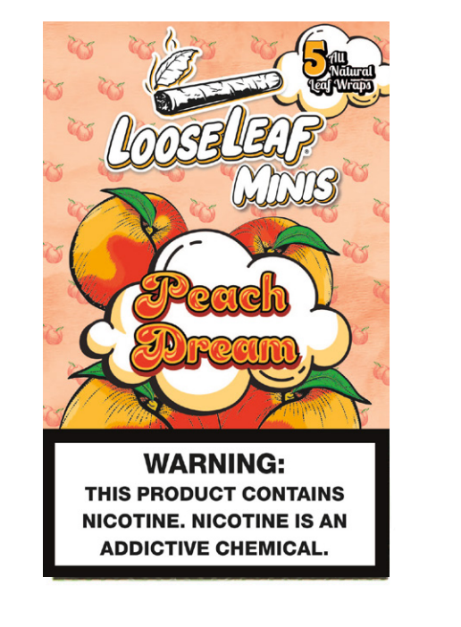 Loose leaf peach dream mini cigar wraps 8/5pk