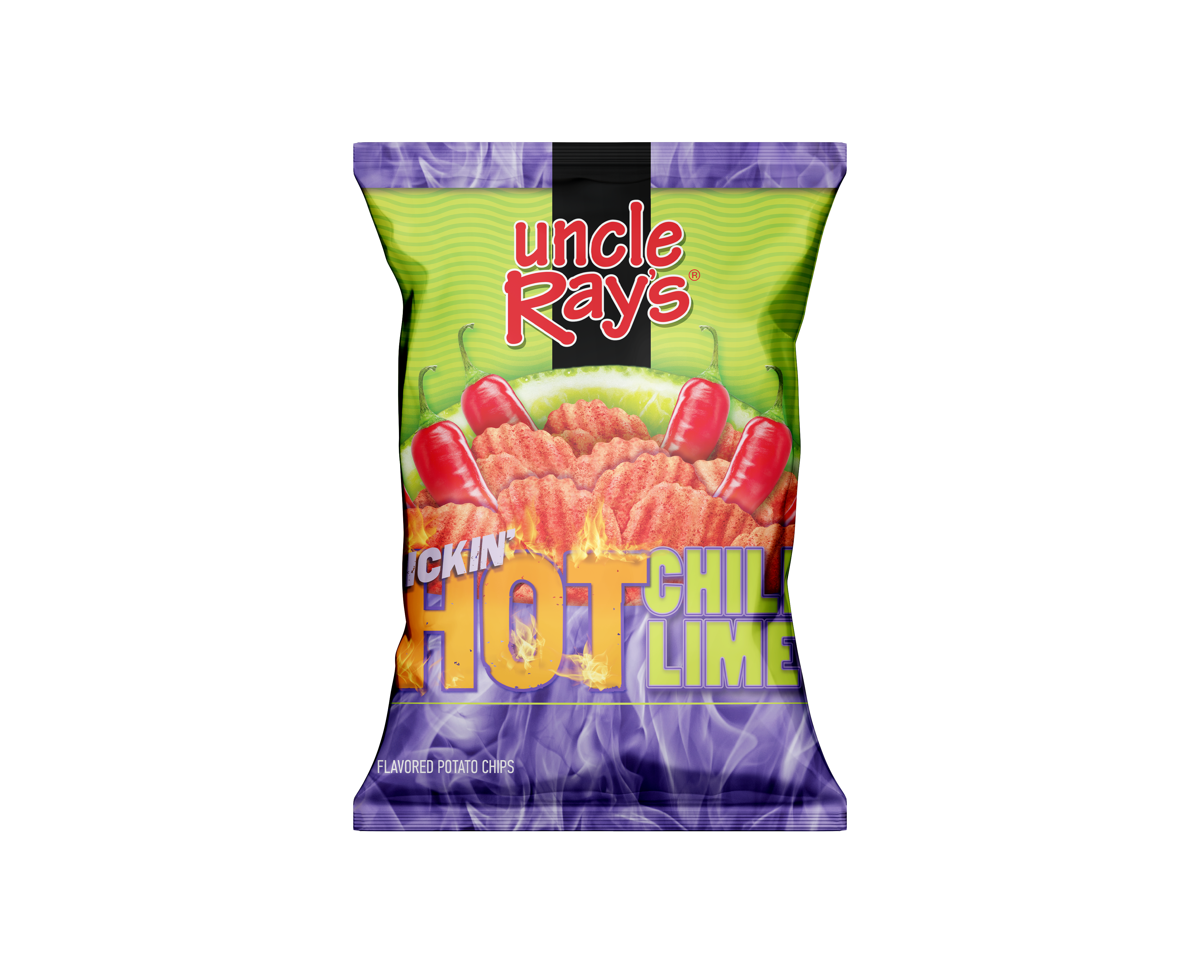 Uncle rays kickin hot chile and lime chips 3oz