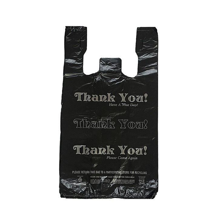 Plastic bag black large thankyou 14 micro 1000ct