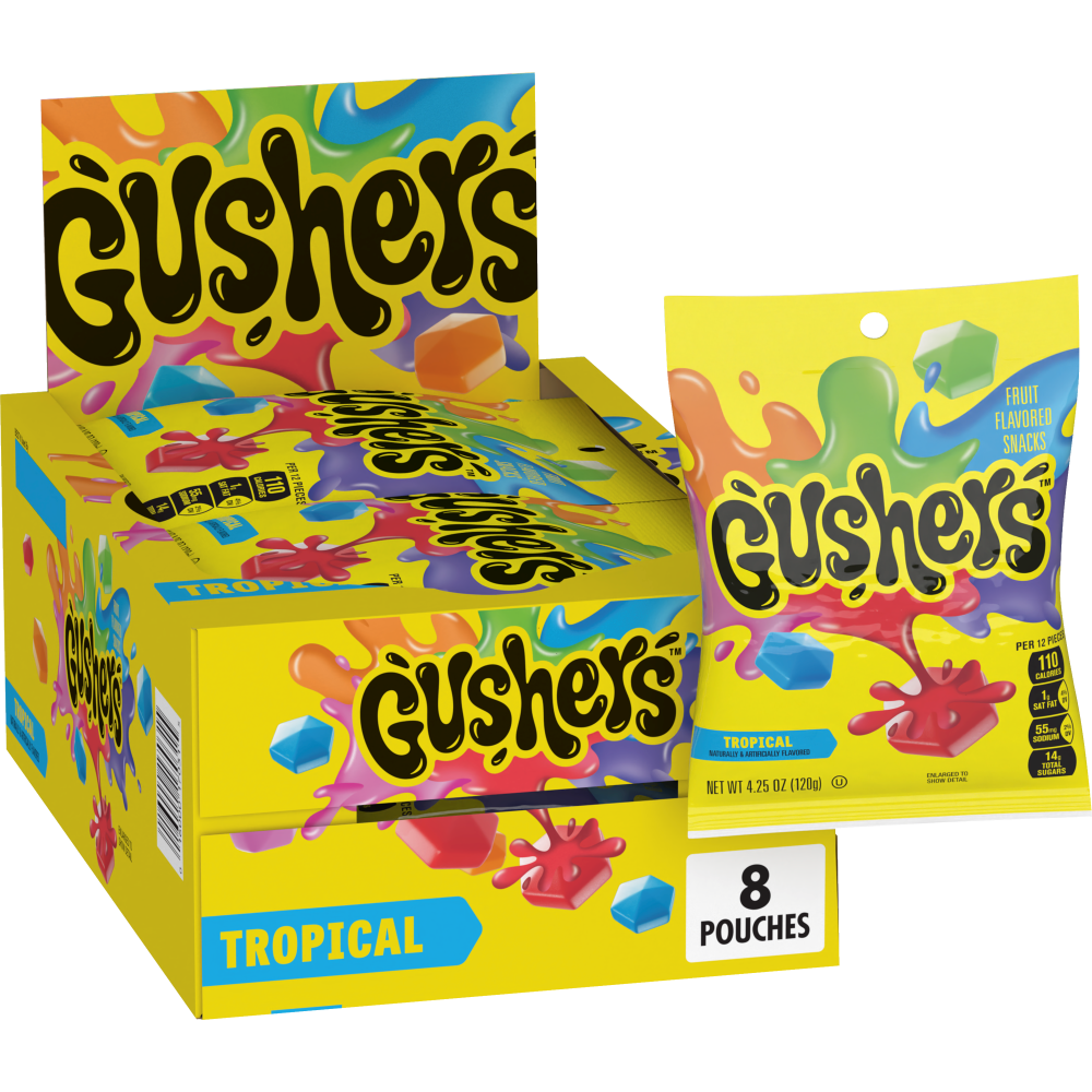Gushers tropical fruit snacks h/b 4.25oz