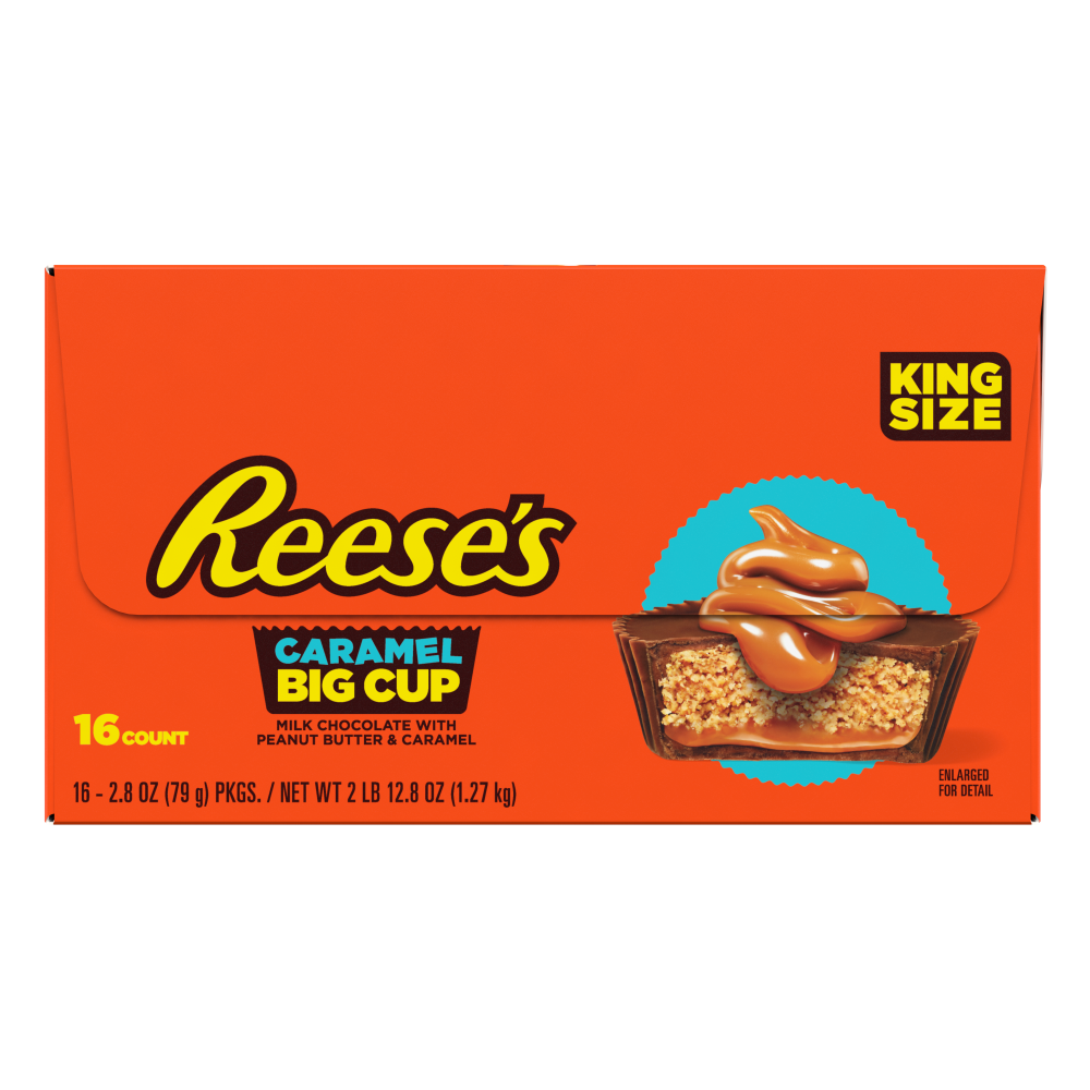 Reeses peanut butter cup w caramel k/s 16ct 2.8oz
