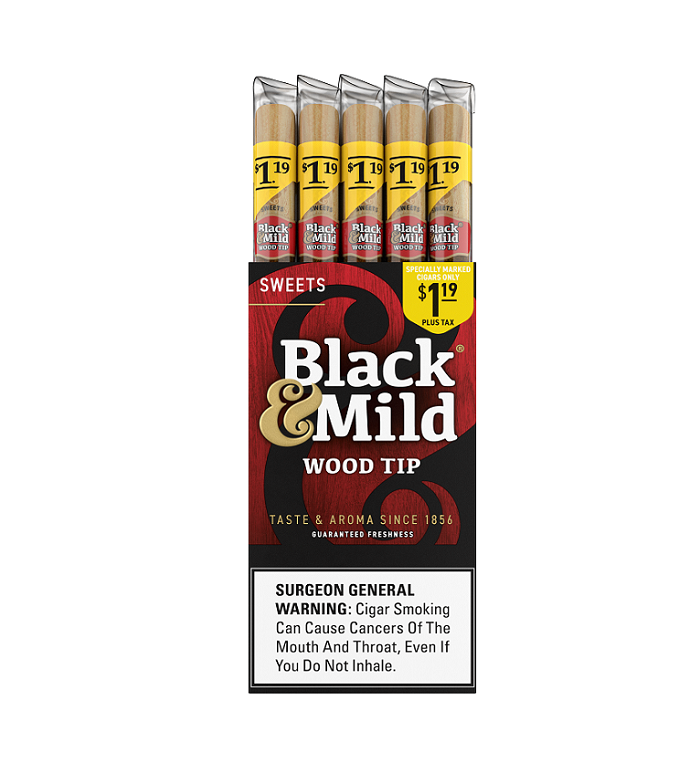 Blk&mld sweet wood tip $1.19 25ct