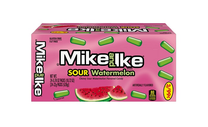 Mike & ike sour watermelon 3/$.99 24ct 0.78oz