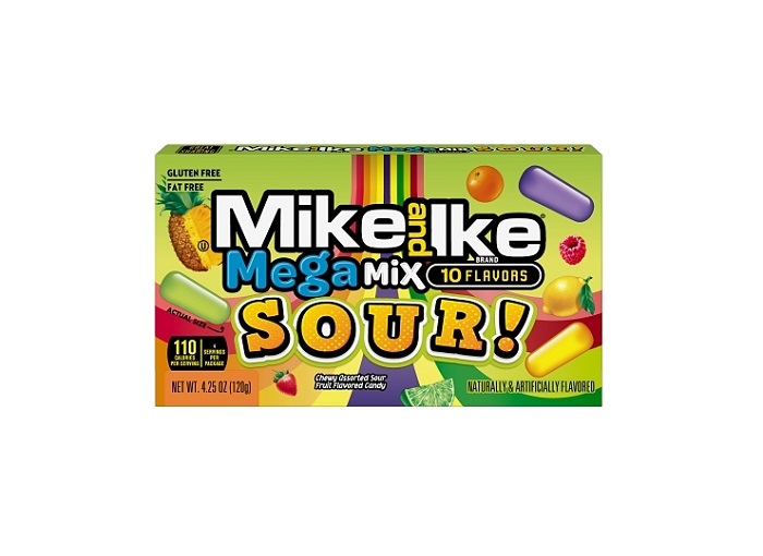 Mike & ike mega mix sour thtr bx 4.25oz