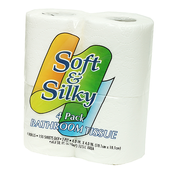 Soft & silky bathroom tissue 4ct
