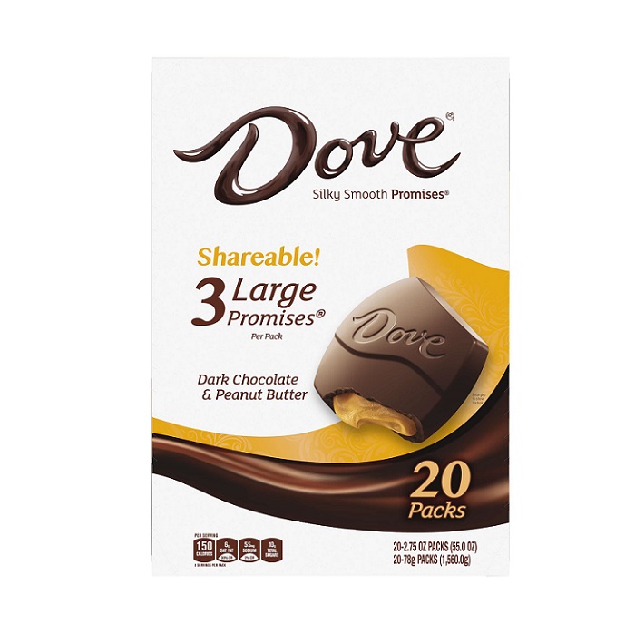 Dove dark chocolate peanut butter k/s 20ct 2.75oz
