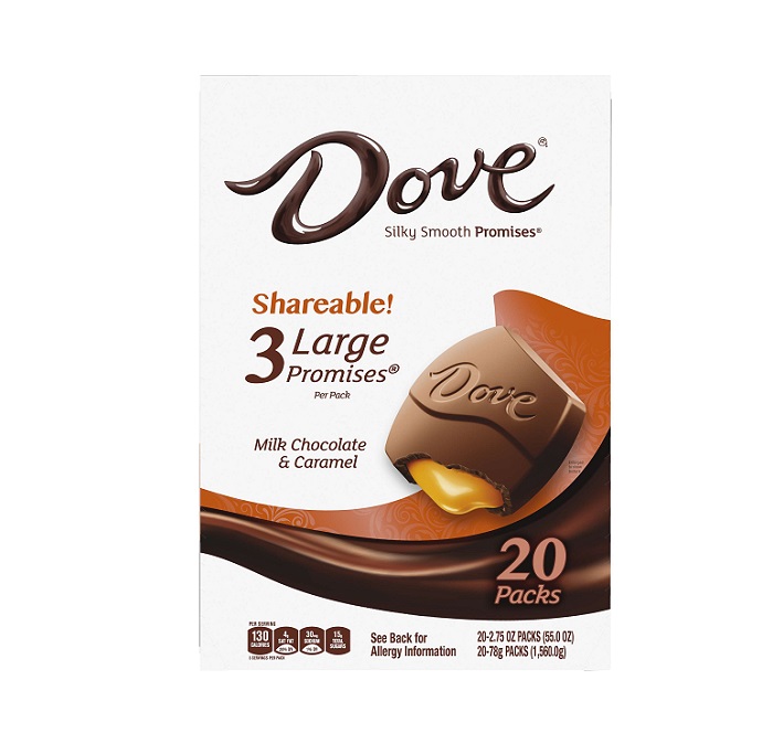 Dove milk chocolate caramel k/s 20ct 2.75oz