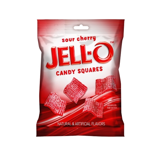Jell-o sour cherry squares h/b 4.5oz