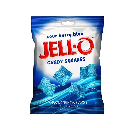 Jell-o sour berry blue squares h/b 4.5oz
