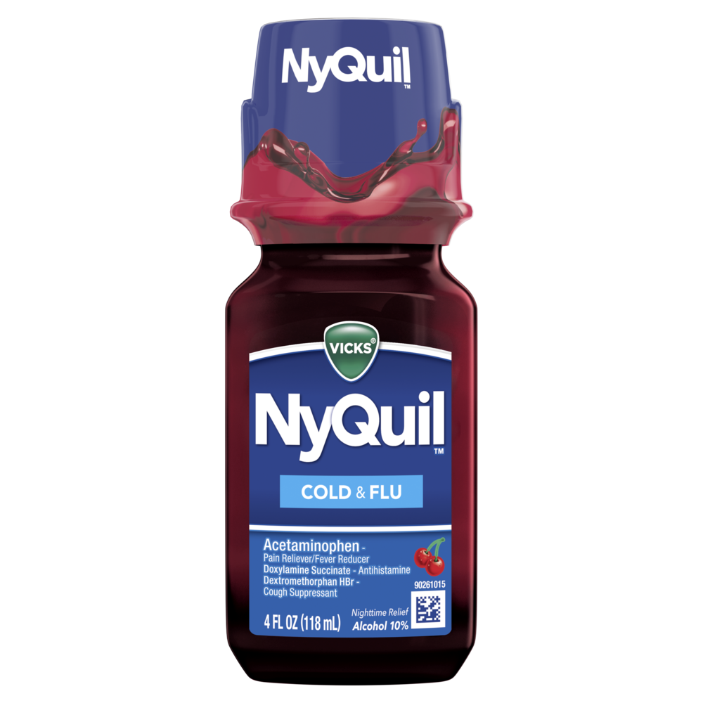 Vicks nyquil cherry cold and flu liquid 4oz