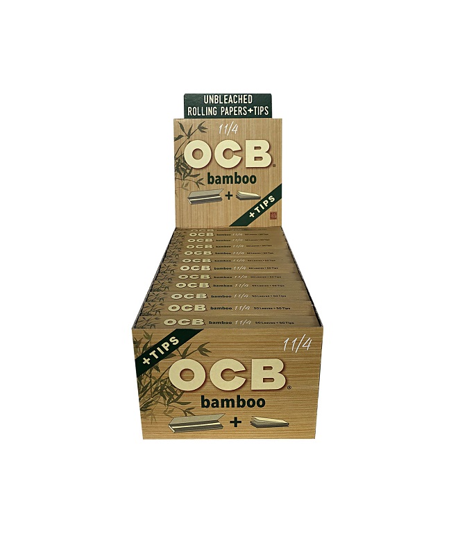 Ocb bamboo rolling papers with tip 1.25