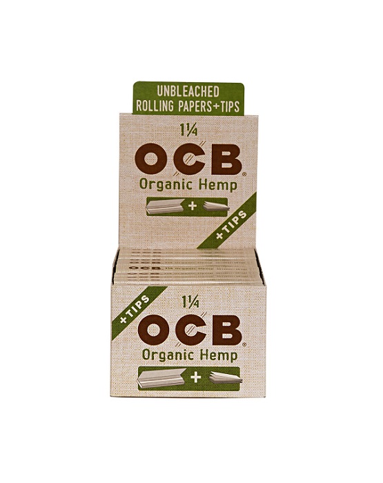 Ocb orgnc hemp rolling paper with tip 1.25`` 24ct