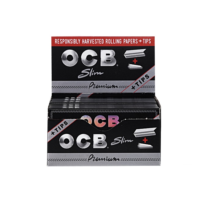 Ocb premium rolliing paper with tip slim 24ct