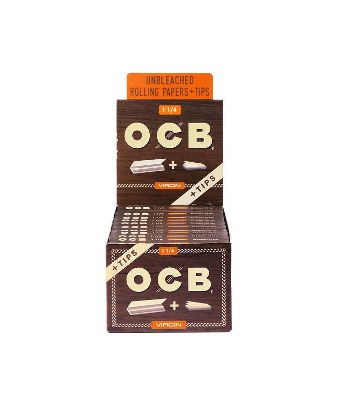 Ocb virgin rolling papers with tip 24ct