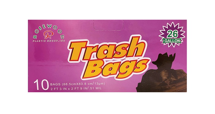 Rosewood trash bag 26gal 10ct