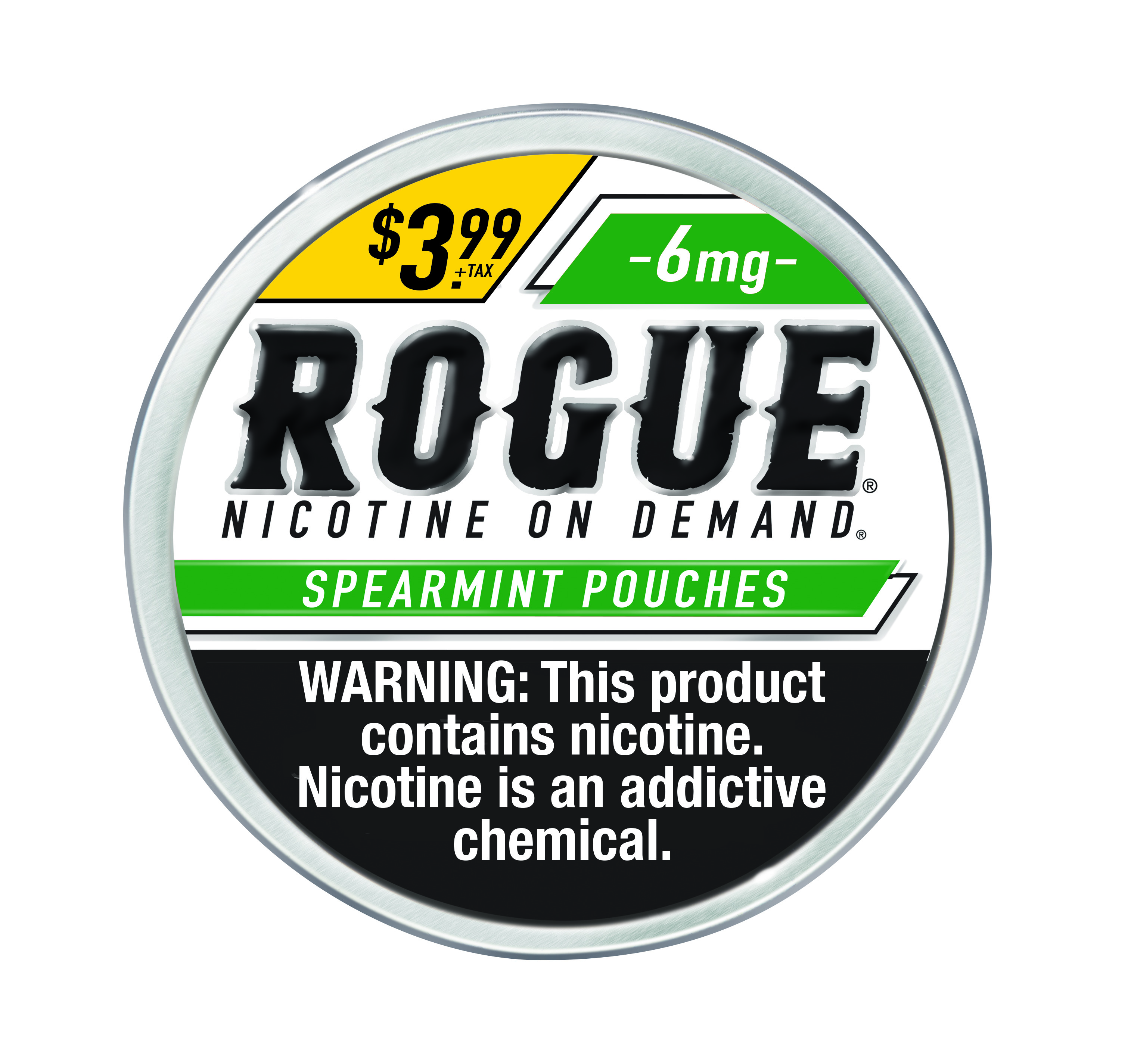 Rogue spearmint nicotine pouch $3.99 6mg 5ct