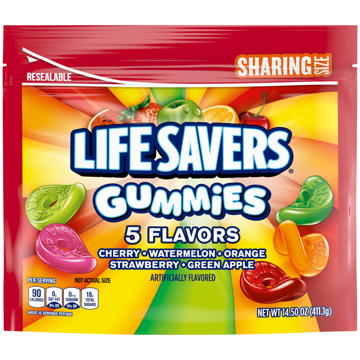 Life savers 5 flavor gummies k/s 14.5oz