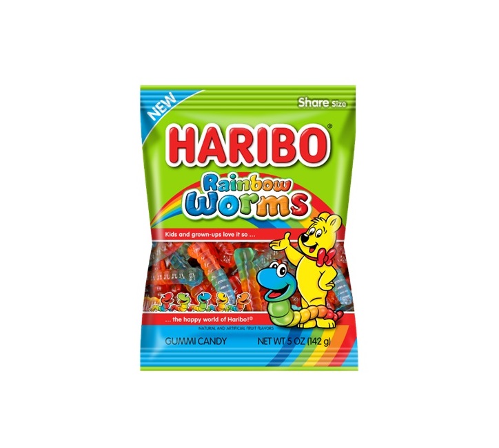 Haribo rainbow worms h/b 5oz