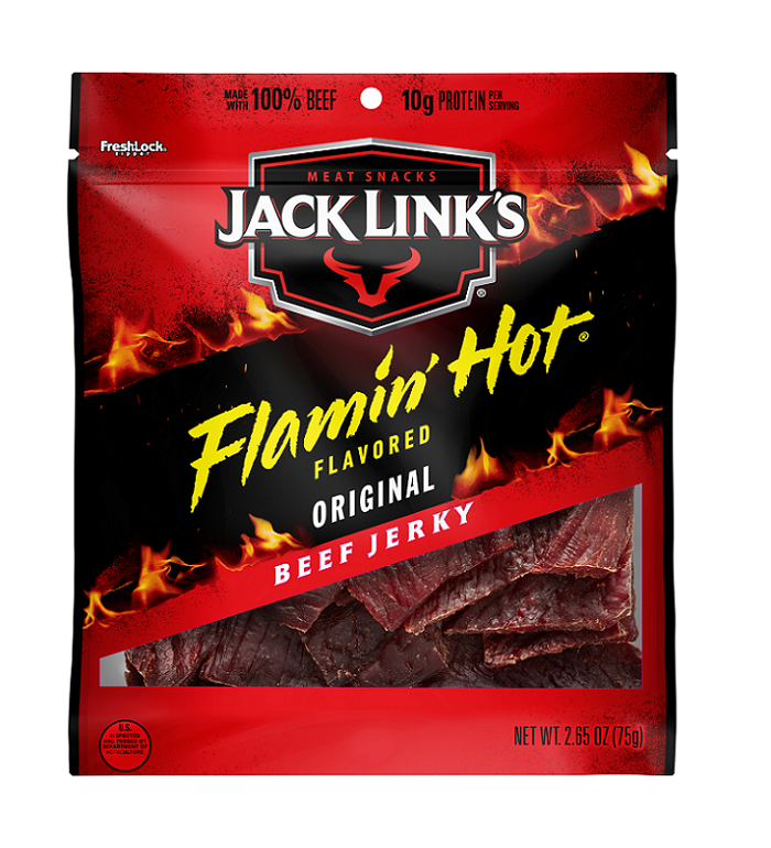Jack links flamin` hot jerky 2.65oz